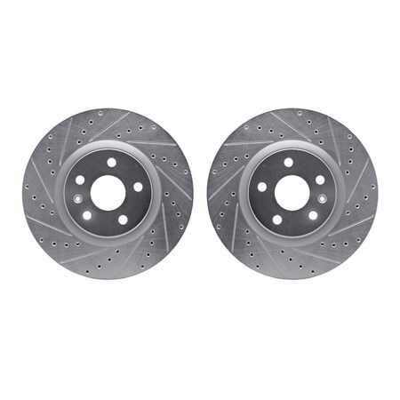 Dynamic Friction Company Front Brake Rotors-Drilled and Slotted-Silver 7002-46017